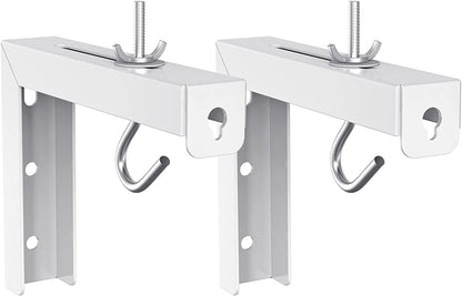 Universal Projector Screen Ceiling Mount, Wall Hanging Mount L-Brackets, 6 Inch Adjustable Extension with Hook Kit, Projector Screen Placement Hold up to 66 Lbs (PSM001-W), White
